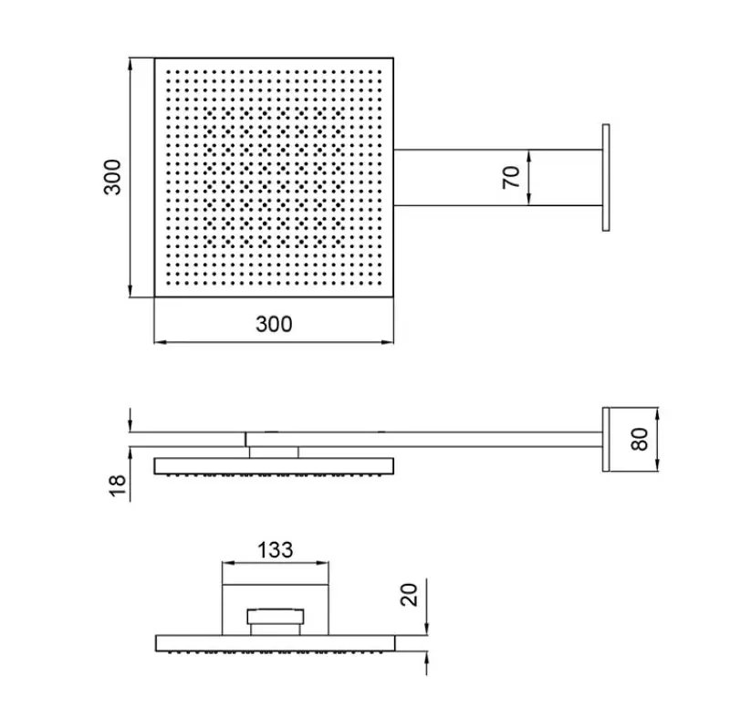 SB Square 316 Emotion Dual Regendouche mat wit 1208956756