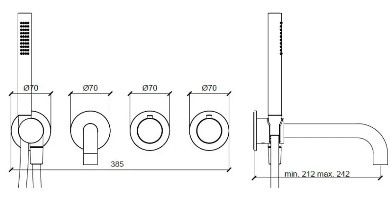 SB 316 AESTHETICS Round inbouw bad thermostaatkraan RVS 316 1208956820