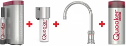 Quooker Classic Nordic Round RVS COMBI & CUBE Kokend, gefilterd, koud, bruisend water 22CNRRVS+CUBE