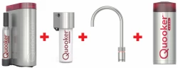 Quooker Nordic Round RVS COMBI & CUBE Kokend, gefilterd, koud, bruisend water 22NRRVS+CUBE