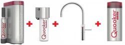 Quooker Fusion Round Chroom COMBI & CUBE Warm, koud, kokend, gefilterd, koud, bruisend water 22FRCHR+CUBE