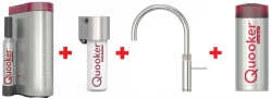 Quooker Fusion Round RVS Combi+ & CUBE Warm, koud, kokend, gefilterd, koud, bruisend water 22+FRRVS+CUBE