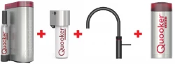 Quooker Fusion Round Zwart Combi+ & CUBE Warm, koud, kokend, gefilterd, koud, bruisend water 22+FRBLK+CUBE
