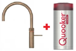 Quooker Fusion Round Messing natuur COMBI+ Warm, koud, kokend water 22+FRPTN