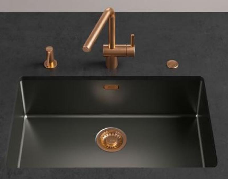 Franke Mythos masterpiece Korfplugset goud met drukknop tbv automatische lediging 112.0653.036