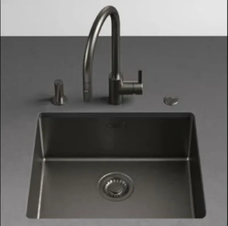 Franke Mythos Masterpiece BXM 210.40 PVD Gun Metal Spoelbak 400x410mm Vlakbouw en Onderbouw 127.0674.537