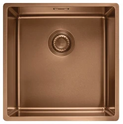 Franke Mythos Masterpiece BXM 210.40 koperen spoelbak PVD copper 40x41 vlakbouw onderbouw en opbouw 127.0674.583