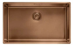 Franke Mythos Masterpiece BXM 210.68 grote koperen spoelbak PVD copper 685x410mm vlakbouw onderbouw en opbouw 127.0674.535