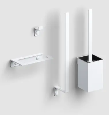 Clou Fold toilet accessoireset mat wit
