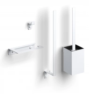 Clou Fold toilet accessoireset mat wit