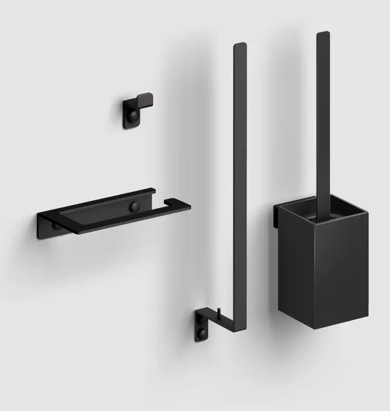 Clou Fold toilet accessoireset mat zwart