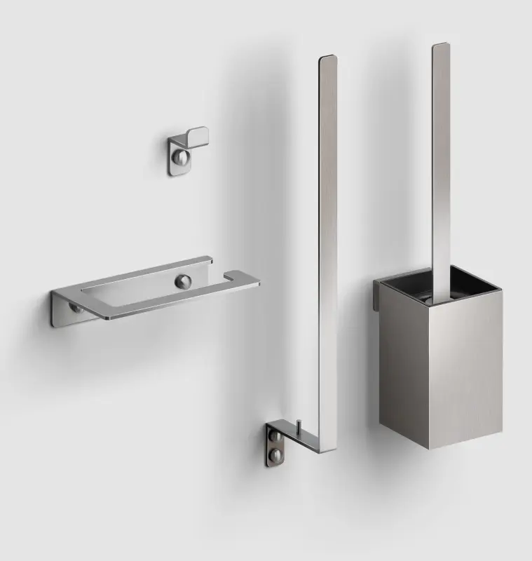 Clou Fold toilet accessoireset rvs geborsteld