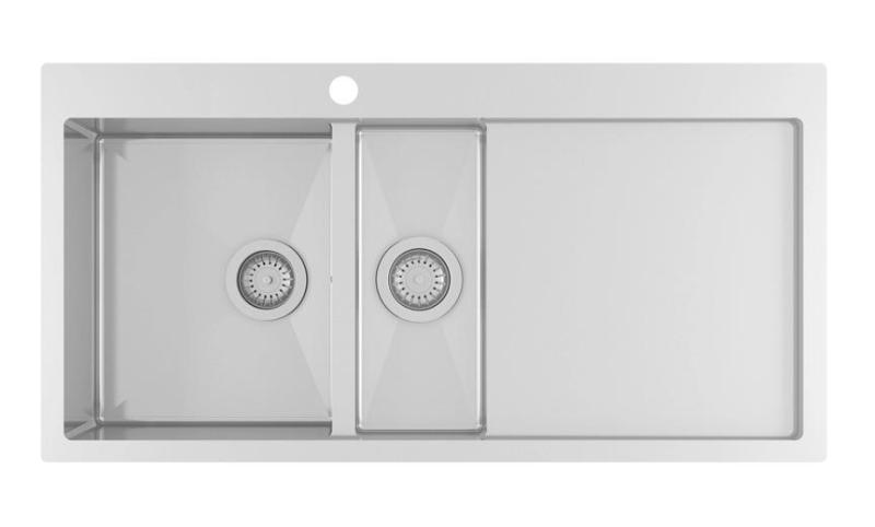 Ausmann Oder Blue 1,5 rvs spoelbak 100x51cm vlakbouw en opbouw met afdruipgedeelte 1208957128