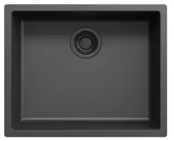 Combinatie set Spoelbak met keukenkraan en zeepdispenser mat zwart