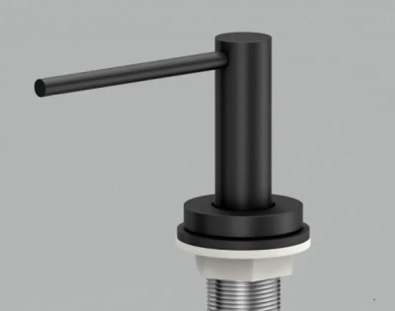 Combinatie set Spoelbak met keukenkraan en zeepdispenser mat zwart