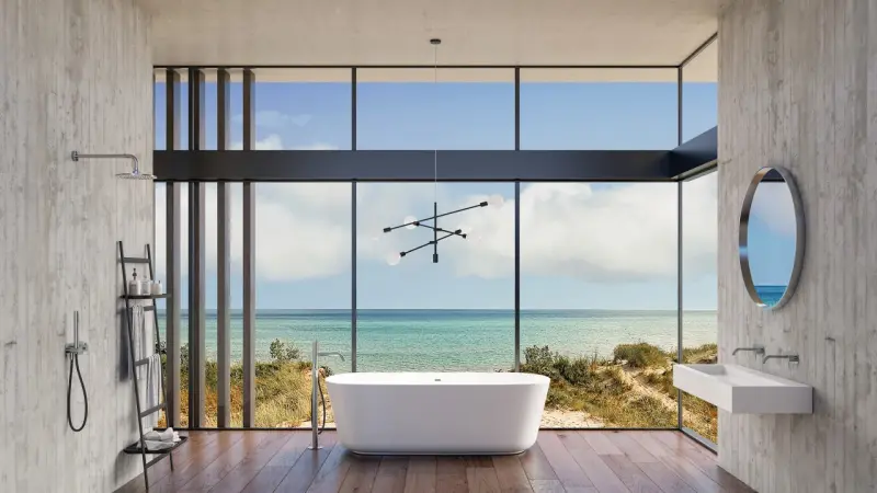 AquaTrimo Acciaio vrijstaande badkraan met handdouche RVS 1208957285