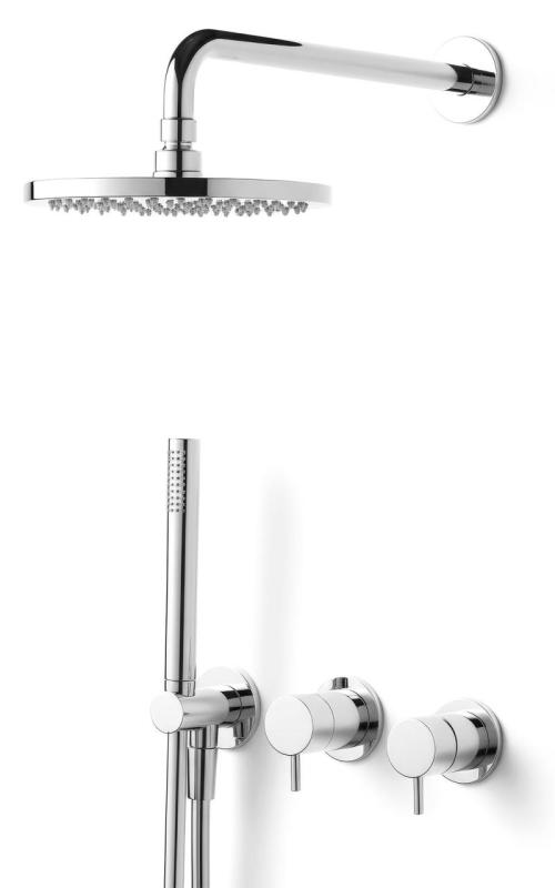 Waterevolution Flow inbouw doucheset chroom met thermostaat regendouche en handdouche 1208957343