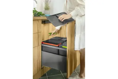 Garbi Basket B-70-4 sorteer afvalsysteem voor lade 70cm  incl. houder en 4 afvalbakken 1208957476