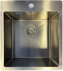 OUTLET Ausmann Turt RVS spoelbak 450x505mm met kraangat onderbouw 1208956941