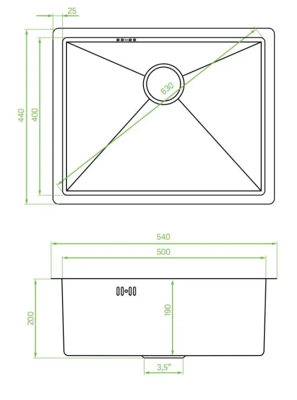 Aquadesign Sinks golden RVS spoelbak goud kleur PVD gold 50x40 onderbouw vlakbouw en opbouw 1208957698