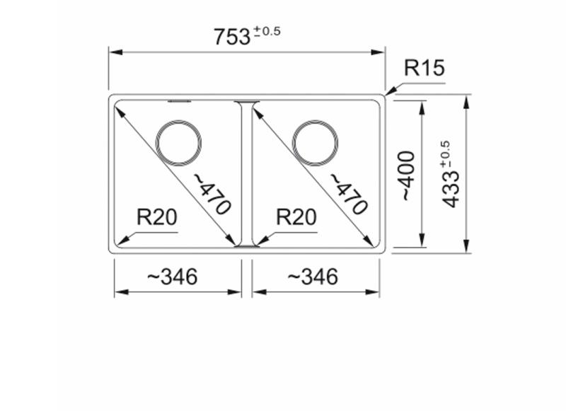 Franke Maris MRG 220-35-35 Fragranite Matt black dubbele spoelbak vlakinbouw