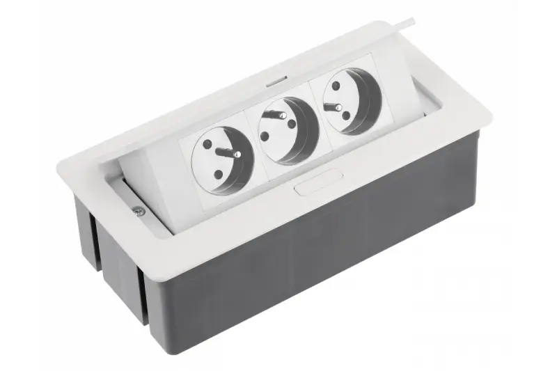 Indux Flip Medium keuken stopcontact penaarde in het werkblad of bovenkast wit met 3 stopcontacten 1208957845