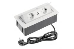 Indux Flip Medium keuken stopcontact randaarde in het werkblad of bovenkast wit met 2 stopcontacten en USB A+C opladers 1208957847
