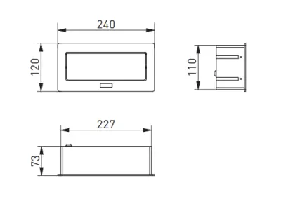 Indux Flip Medium keuken stopcontact randaarde in het werkblad of bovenkast wit met 2 stopcontacten en USB A+C opladers 1208957847