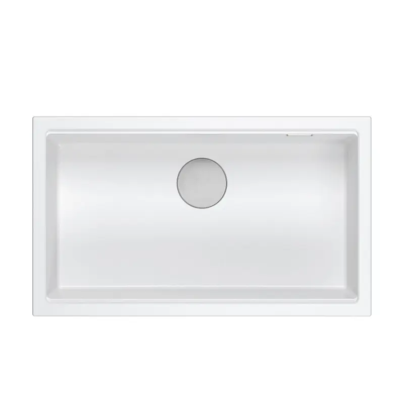 Quadri Newport II  grote en diepe spoelbak graniet opbouw en onderbouw wit spoelbak 76x45cm 1208957854