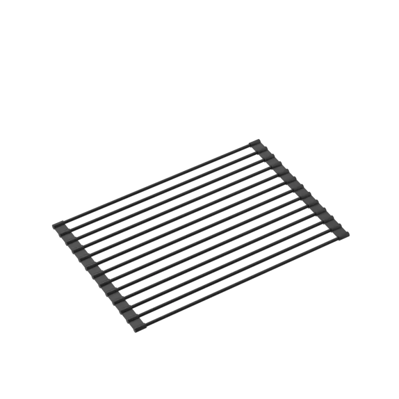 Quadri Kendal zwarte graniet spoelbak 77x44  met afdruipgedeelte, keukenkraan en zeepdispenser 1208957888