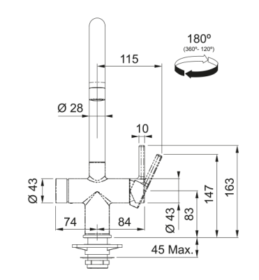 Franke Maris water hub 4L boiler 3-1 met Touch electronische kokend water kraan mat zwart met waterhub bypass 1208957950