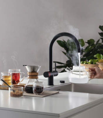 Franke Maris water hub 4L boiler 3-1 met Touch electronische kokend water kraan mat zwart met waterhub bypass 1208957950