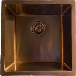 OUTLET Ausmann Turt koperen spoelbak PVD NANO Copper 40x40 onderbouw vlakbouw en opbouw 1208956945
