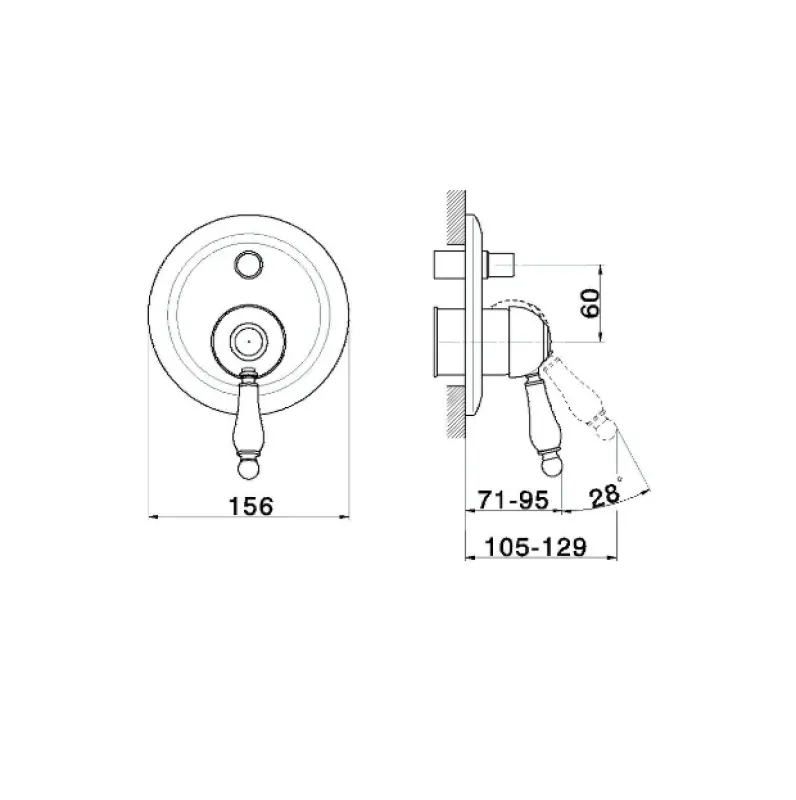 Huber Croisette Inbouw Bad/douchemengkraan Chroom compleet met inbouwdeel 1208958154