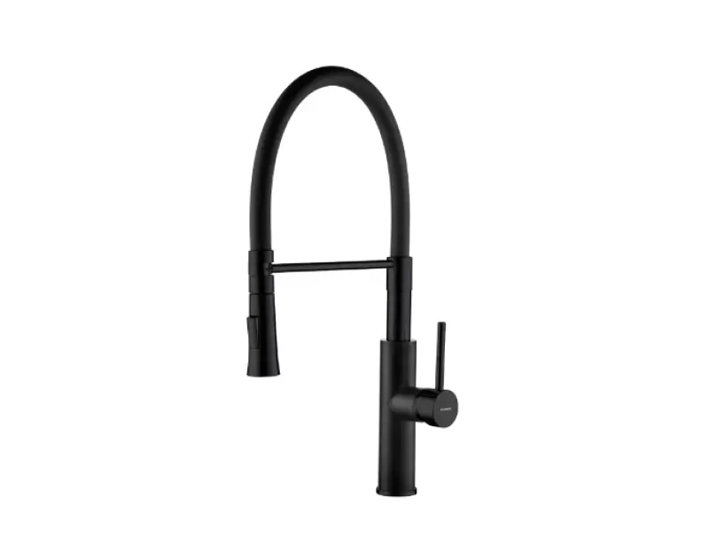 Aquadesign eenhendel keukenmengkraan zwart met flexibele uitloop 1208958224