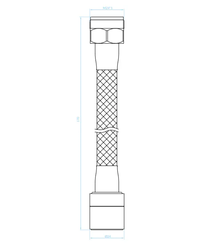 Aquadesign 2-functie verlengde perlator met flexibele uitloop 17cm chroom M22 en M24  1208958227