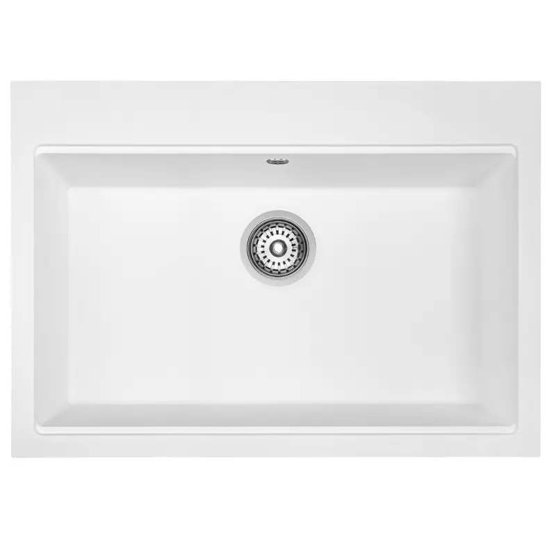 Aquadesign Natura granieten opbouw spoelbak wit 70x50cm 1208958275