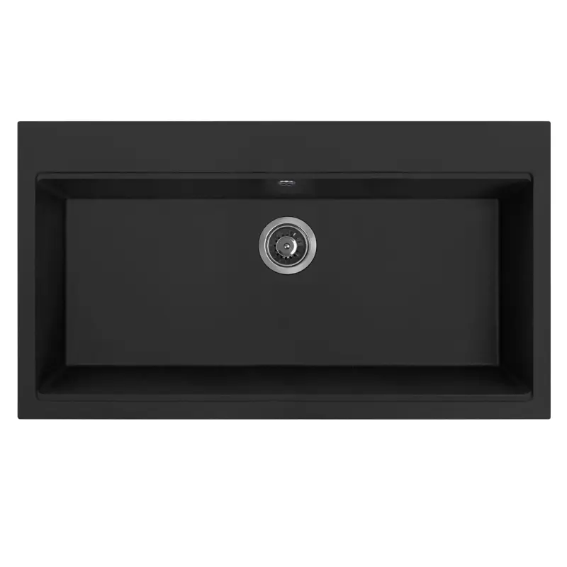 Aquadesign Natura grote granieten opbouw spoelbak zwart 90x50cm 1208958280