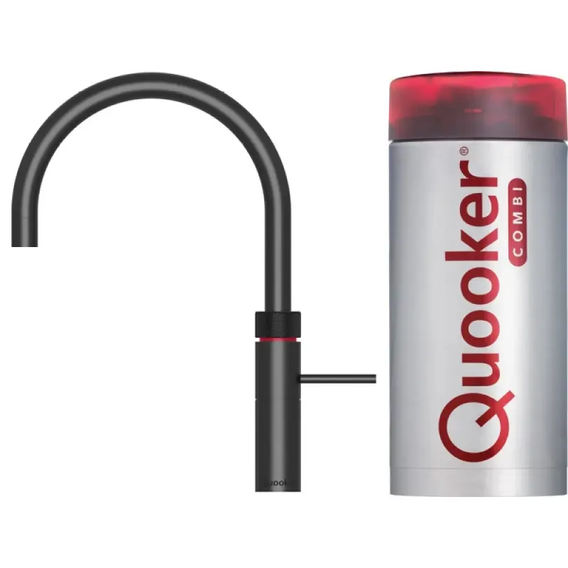 Quooker Fusion Round Gun Metal COMBI+ Warm, koud, kokend water 22+FRGME