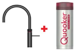Quooker Fusion Round Gun Metal PRO3 & CUBE Warm, koud, kokend, gefilterd, koud, bruisend water 3FRGME+CUBE