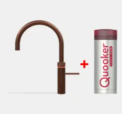 Quooker Fusion Round Rose Koper PRO3 & CUBE Warm, koud, kokend, gefilterd, koud, bruisend water 3FRRCO+CUBE