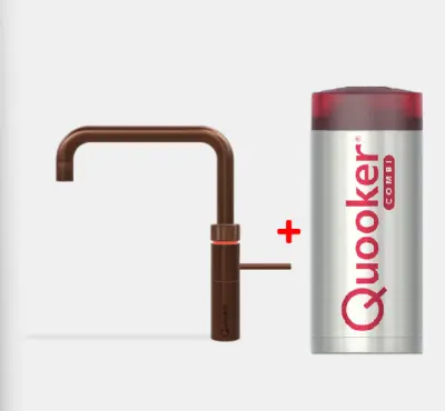 Quooker Fusion Square Rose Koper COMBI & CUBE Warm, koud, kokend, gefilterd, koud, bruisend water 22FSRCO+CUBE
