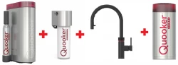 Quooker Flex Gun Metal Combi+ & CUBE Warm, koud, kokend, gefilterd, koud, bruisend water 22+XGME+CUBE