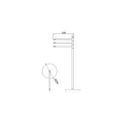 Huber Croisette Klassiek Handdoekhouder staand model RVS 4042.01H.AC