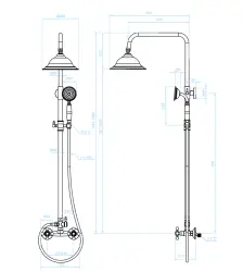 Aquadesign Marseille Douchekolom met regendouche en handdouche brons 1208958461