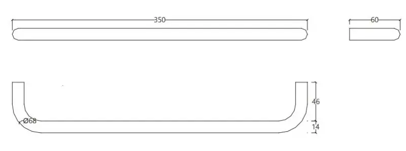 Waterevolution flow handdoekhouder 35cm PVD Light Gold A111WGE