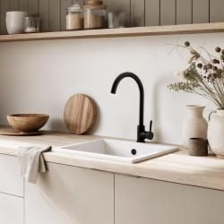 GraniteMy Universal granieten witte spoelbak 34x40 cm wit opbouw onderbouw en vlakinbouw met rvs plug 1208967107