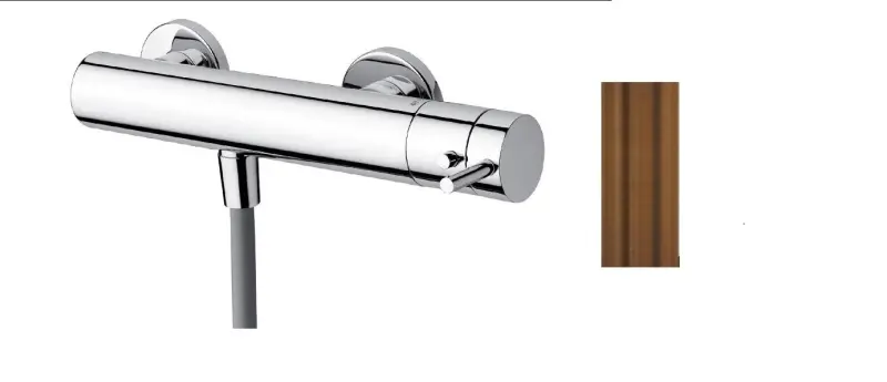 Waterevolution Flow douchethermostaat met douchegarnituur PVD geborsteld Koper T140TNCPE