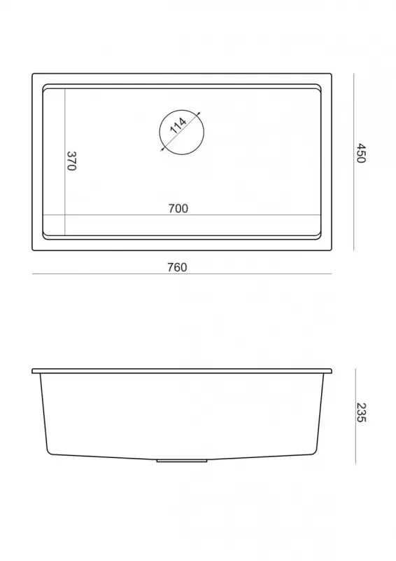 Quadri Newport II  grote en diepe spoelbak graniet opbouw en onderbouw wit spoelbak 76x45cm met gouden plug 1208967305
