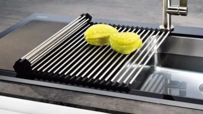 Quadri Rolmat zwart 39 x 26 cm voor in de spoelbak 1208967513